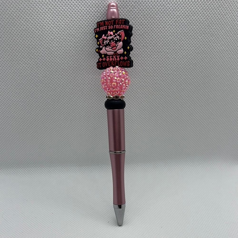 Handmade Focal Bead Pink Novelty Pen with Fun Design